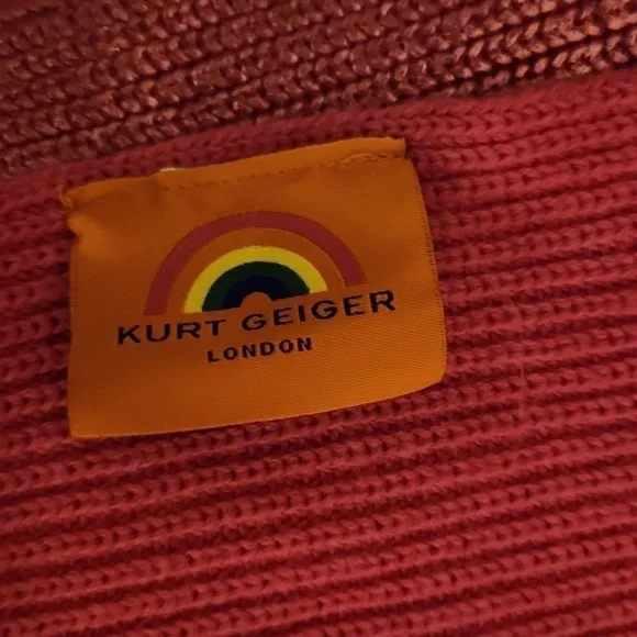 Nwot Kurt Geiger Pink Metallic Winter Scarf​​​​​​​​ - Picture 2 of 6